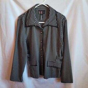 R&K Originals Black White Houndstooth Blazer Size 14